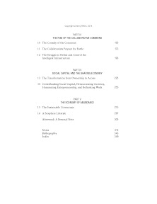 The Zero Marginal Cost Society Table of Contents, Page 2